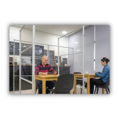 MasterVision 49 in. x 22 in. x 69 in. Protector Series Mobile Glass Panel Divider - Clear/Aluminum