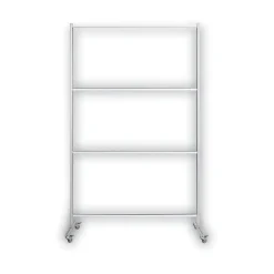 MasterVision 49 in. x 22 in. x 81 in. Protector Series Mobile Glass Panel Divider - Clear/Aluminum