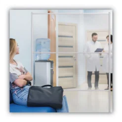 MasterVision 49 in. x 22 in. x 81 in. Protector Series Mobile Glass Panel Divider - Clear/Aluminum