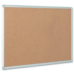 MasterVision Earth 36 in. x 24 in. Cork Board - Tan Surface/Satin Aluminum Frame
