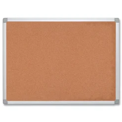 MasterVision Earth 24 in. x 18 in. Cork Board - Tan Surface/Satin Aluminum Frame