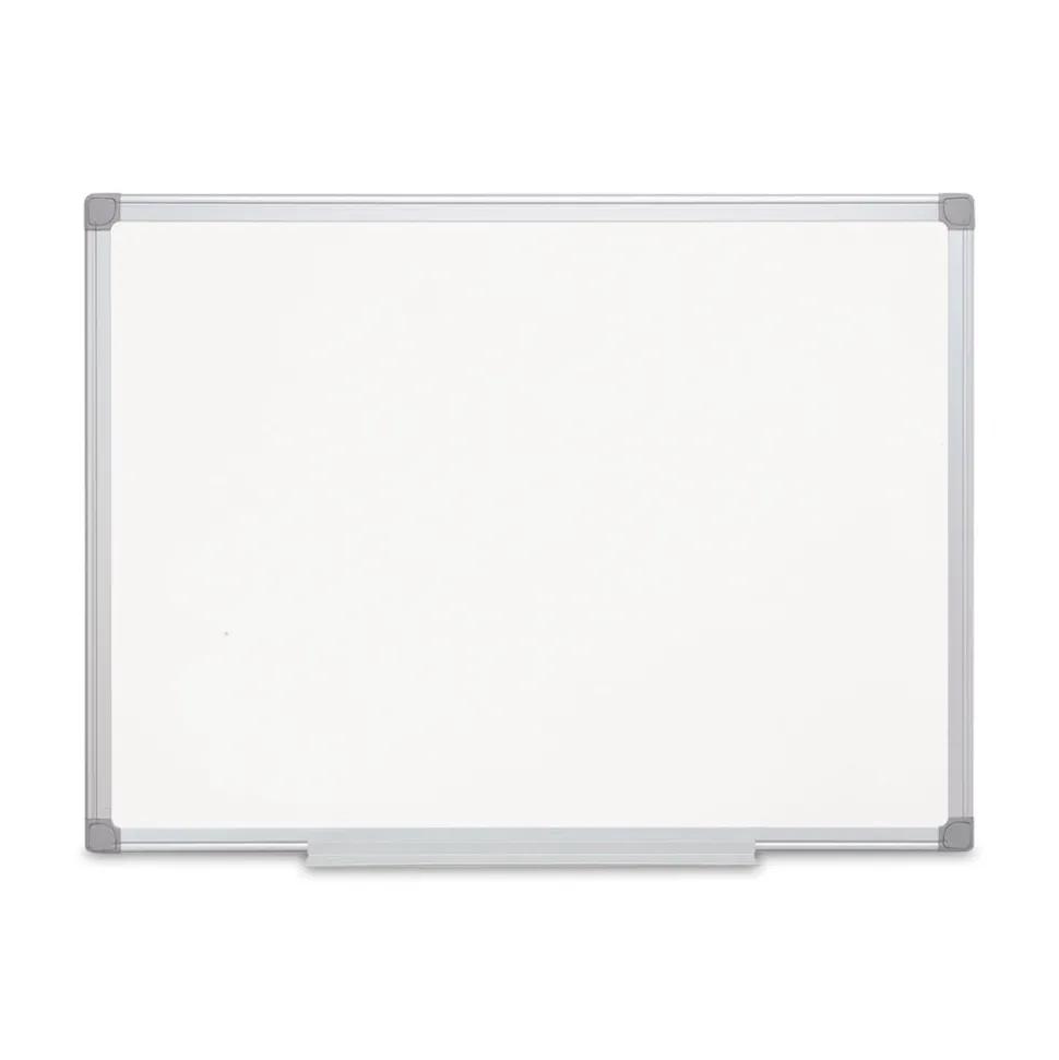 MasterVision Earth Silver 48 in. x 36 in. Easy Clean Magnetic Dry Erase Boards - White Surface/Satin Aluminum Frame