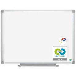 MasterVision Earth Silver 48 in. x 36 in. Easy Clean Magnetic Dry Erase Boards - White Surface/Satin Aluminum Frame
