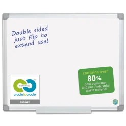 MasterVision Earth Silver 36 in. x 24 in. Easy Clean Dry Erase Boards - White Surface/Satin Aluminum Frame