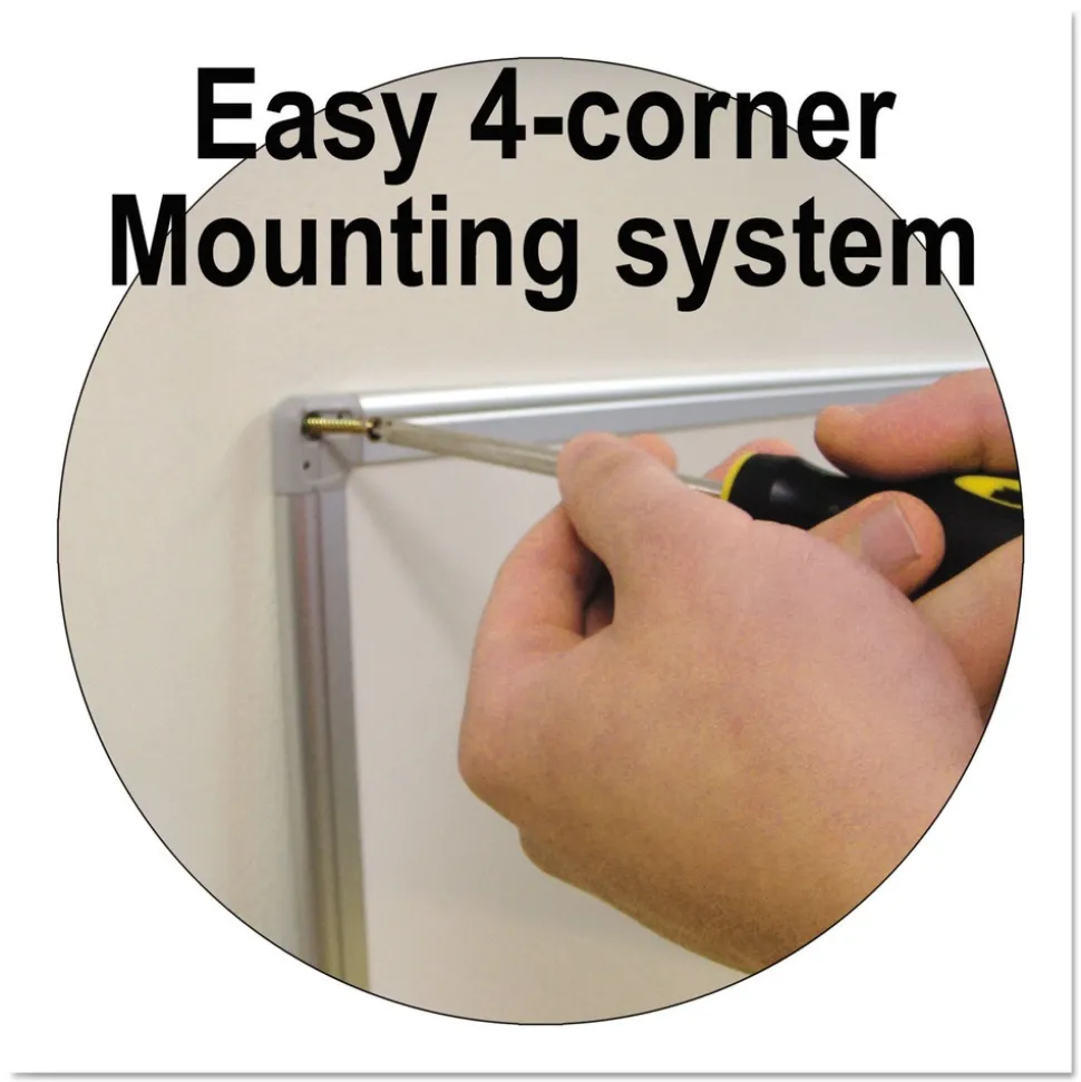 MasterVision Earth Silver 36 in. x 24 in. Easy Clean Magnetic Dry Erase Boards - White Surface/Satin Aluminum Frame