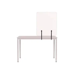 MasterVision GL2001393 Protector Series 35.4 in. x 0.16 in. x 35.4 in. Frameless Glass Desktop Divider - Clear/Aluminum (1/Carton)