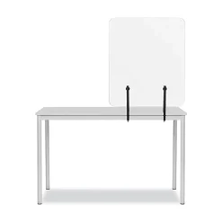 MasterVision GL0801393 Protector Series 47.2 in. x 0.16 in. x 35.4 in. Frameless Glass Desktop Divider - Clear/Aluminum (1/Carton)