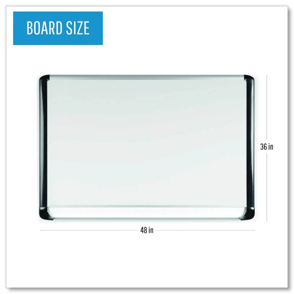 MasterVision Gold Ultra 48 in. x 36 in. Aluminum Frame Magnetic Dry Erase Board - White/Black