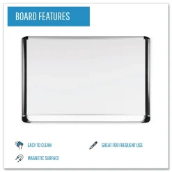 MasterVision Gold Ultra 48 in. x 36 in. Aluminum Frame Magnetic Dry Erase Board - White/Black