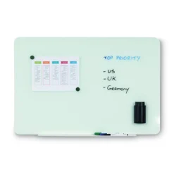 MasterVision Lago 48 in. x 36 in. Magnetic Glass Dry Erase Board - Opaque White