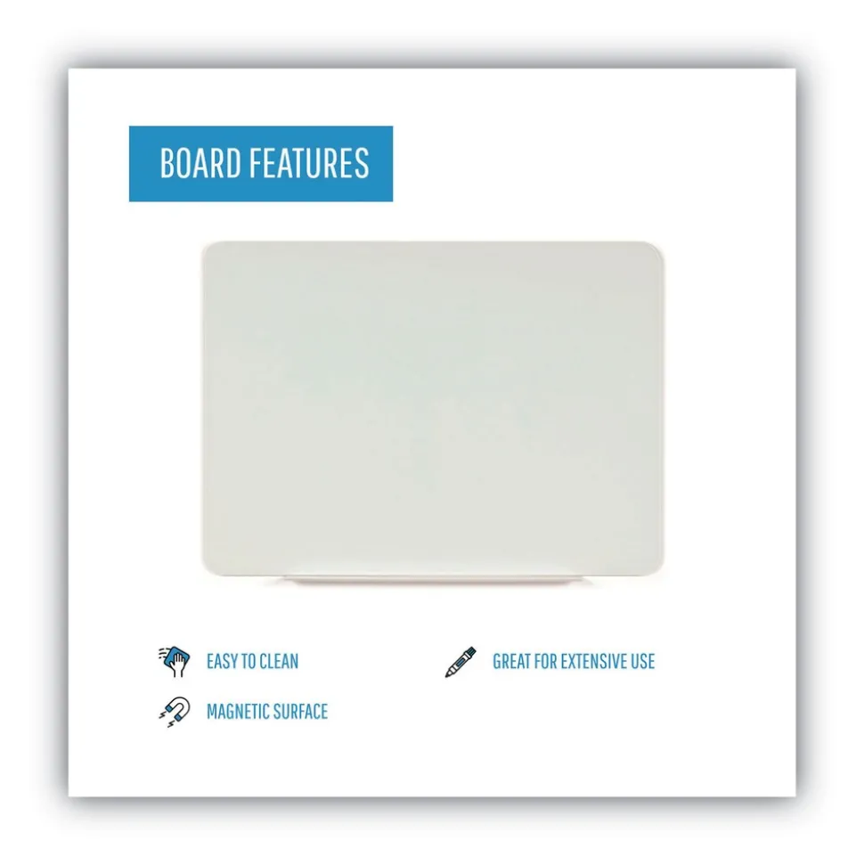 MasterVision Lago 48 in. x 36 in. Magnetic Glass Dry Erase Board - Opaque White