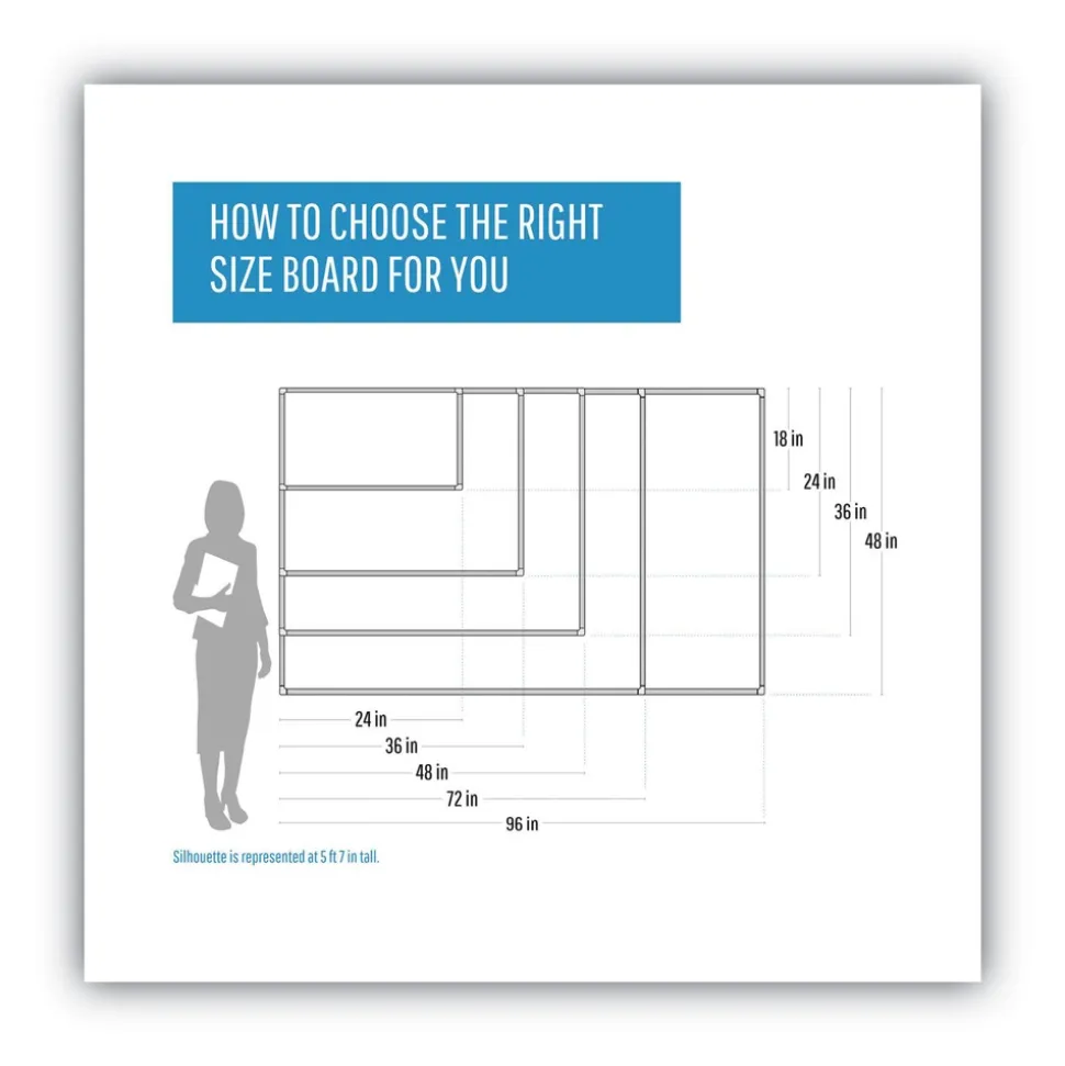 MasterVision Lago 48 in. x 36 in. Magnetic Glass Dry Erase Board - Opaque White