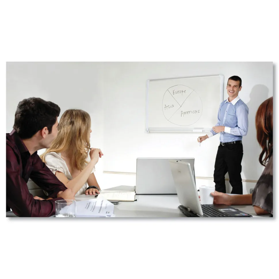 MasterVision Magnetic Gold Ultra 48 in. x 36 in. Dry Erase Boards - White Surface/White/Natural Aluminum Frame