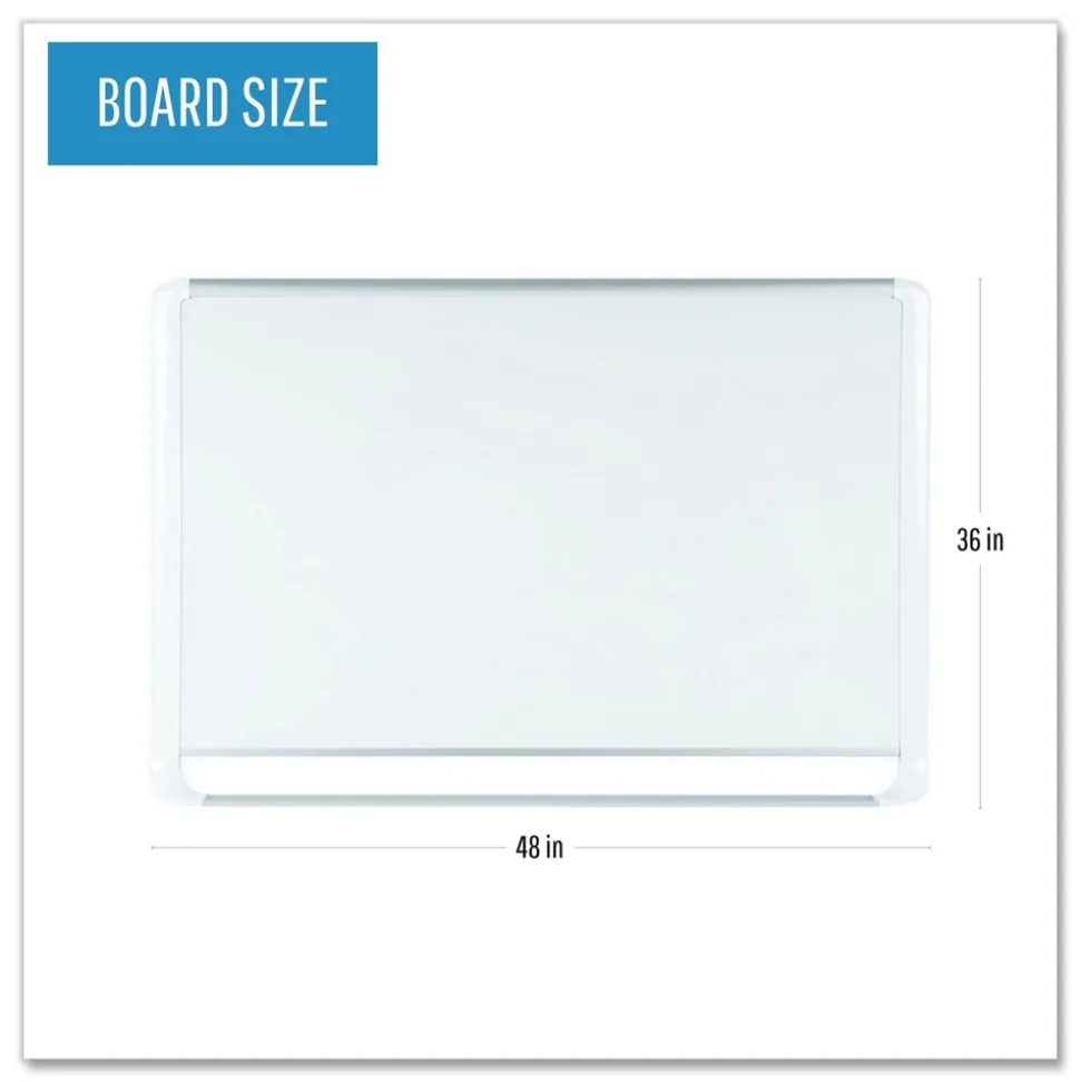 MasterVision Magnetic Gold Ultra 48 in. x 36 in. Dry Erase Boards - White Surface/White/Natural Aluminum Frame