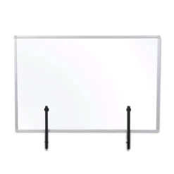 MasterVision Protector Series 40.9 in. x 0.16 in. x 27.6 in. Glass Aluminum Desktop Divider - Clear (1/Carton)