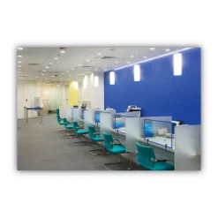 MasterVision Protector Series 40.9 in. x 0.16 in. x 27.6 in. Glass Aluminum Desktop Divider - Clear (1/Carton)