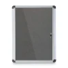 MasterVision Slim-Line 28 in. x 38 in. Enclosed Fabric One Door Bulletin Board - Gray