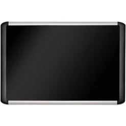 MasterVision SoftTouch 48 in. x 36 in. Aluminum Frame Fabric Surface Bulletin Board - Black