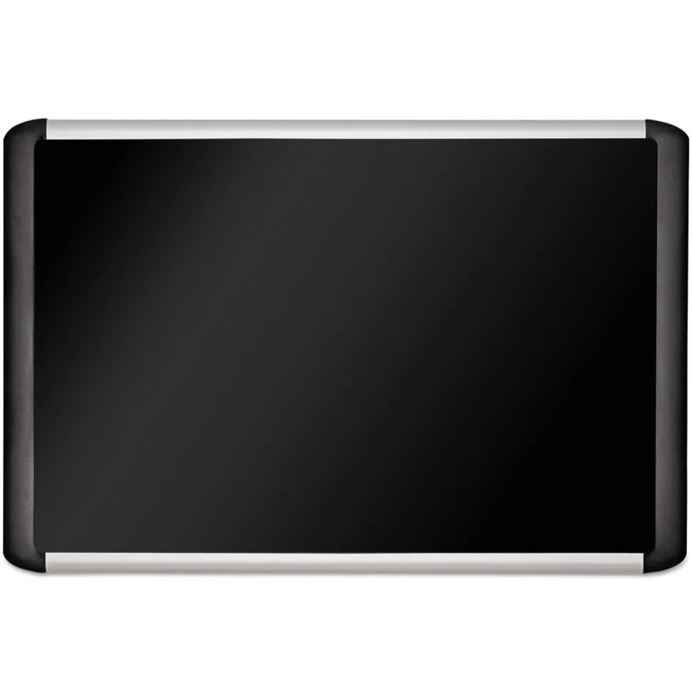 MasterVision SoftTouch 48 in. x 36 in. Aluminum Frame Fabric Surface Bulletin Board - Black