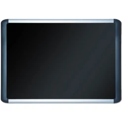 MasterVision SoftTouch 48 in. x 36 in. Aluminum Frame Fabric Surface Bulletin Board - Black