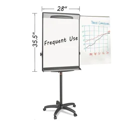 MasterVision Tripod Extension Bar 69 in. to 78 in. High Magnetic Dry-Erase Easel - Black/Silver