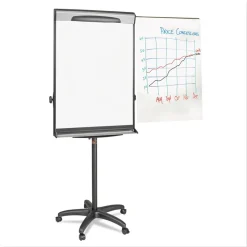 MasterVision Tripod Extension Bar 69 in. to 78 in. High Magnetic Dry-Erase Easel - Black/Silver