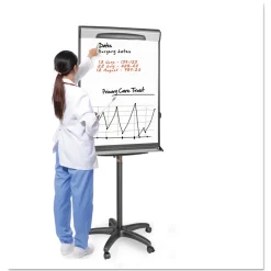 MasterVision Tripod Extension Bar 69 in. to 78 in. High Magnetic Dry-Erase Easel - Black/Silver