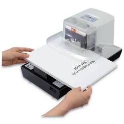 MAX 100-Sheet Capacity Professional Heavy Duty Flat Clinch Stapler - Gray