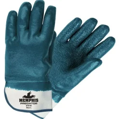 MCR Safety 24-Piece Predator Premium Nitrile-Coated Gloves - Large, Blue/White