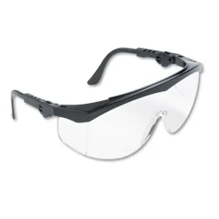 MCR Safety Tomahawk Wraparound Safety Glasses with Black Nylon Frame - Clear (12/Box)