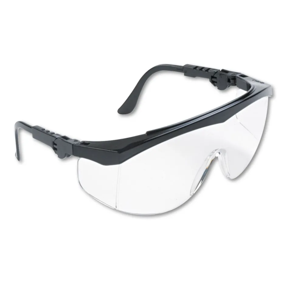 MCR Safety Tomahawk Wraparound Safety Glasses with Black Nylon Frame - Clear (12/Box)