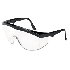 MCR Safety Tomahawk Wraparound Safety Glasses with Black Nylon Frame - Clear (12/Box)