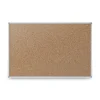 Mead Economy 24 x 18 Cork Board with Aluminum Frame - Tan Surface/Silver Aluminum Frame