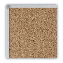 Mead Economy 24 x 18 Cork Board with Aluminum Frame - Tan Surface/Silver Aluminum Frame