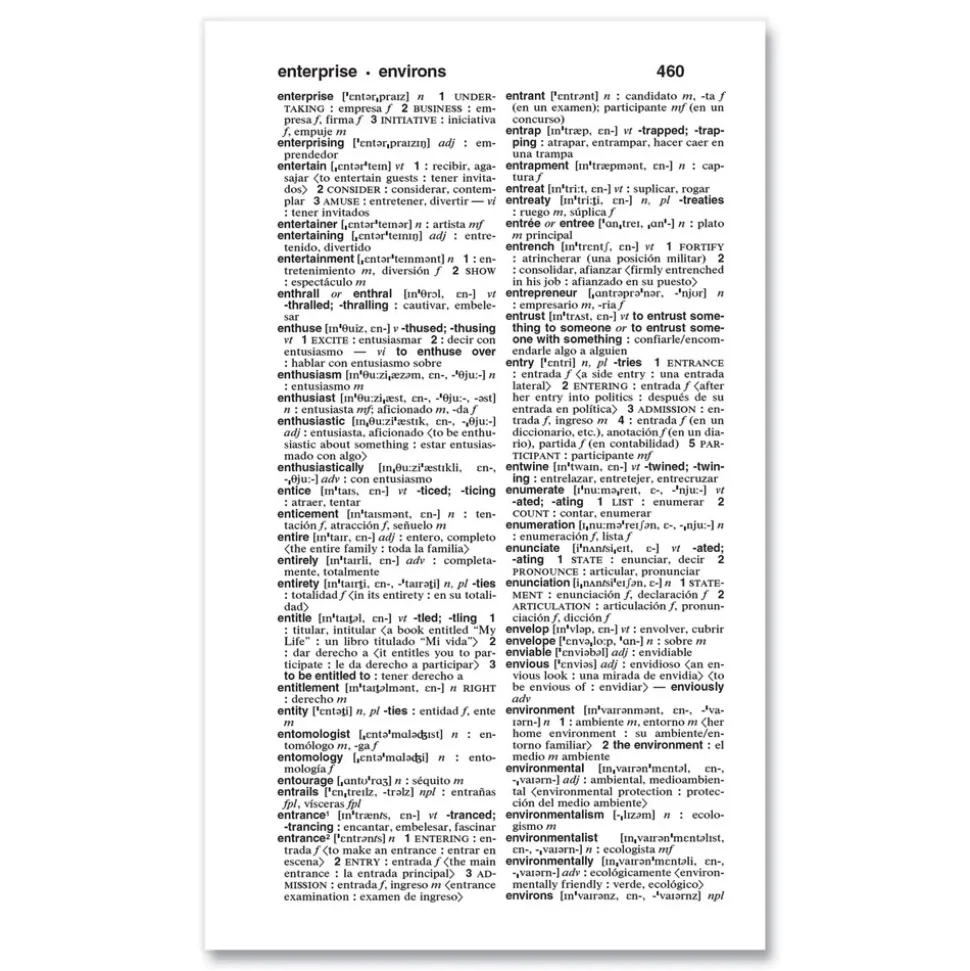 Merriam Webster 928 Pages Paperback Spanish-English Dictionary