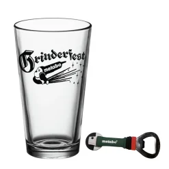 Metabo Grinderfest Pint Glass and Bottle Opener Set