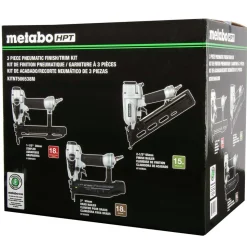Metabo HPT 18 - 15 Gauge Pneumatic 3-Tool Finish/Trim Nailers Combo Kit