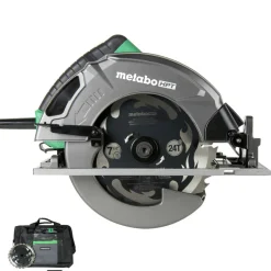 Metabo HPT C7SB3M 15 Amp Single Bevel 7-1/4 in. Corded Circular Saw with Blower Function, and Aluminum Die Cast Base