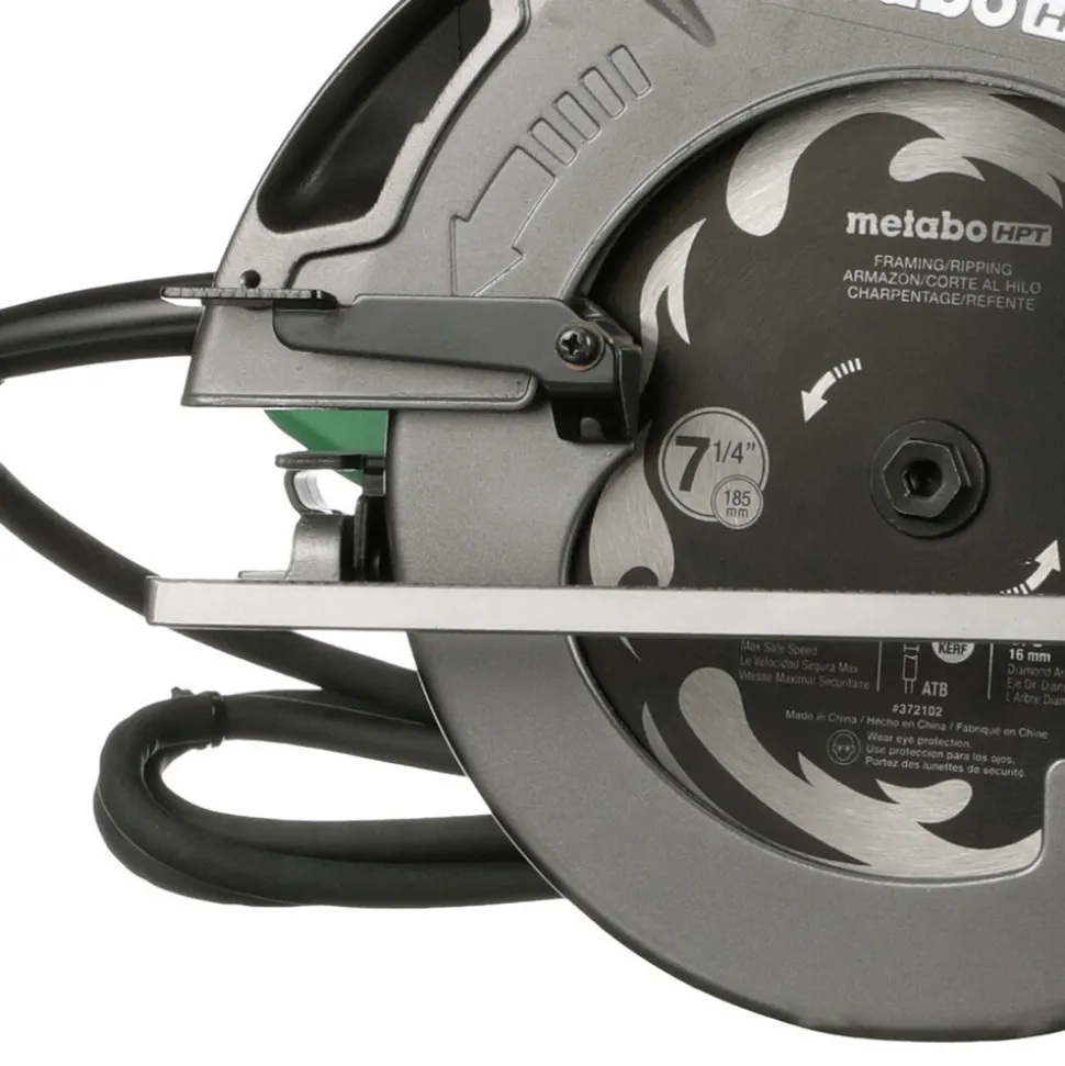 Metabo HPT C7SB3M 15 Amp Single Bevel 7-1/4 in. Corded Circular Saw with Blower Function, and Aluminum Die Cast Base