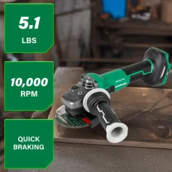 Metabo HPT G3612DVEQ6M 36V MultiVolt Lithium-Ion Brushless Variable Speed Slide Switch 4-1/2 in. Disc Angle Grinder (Tool Only)