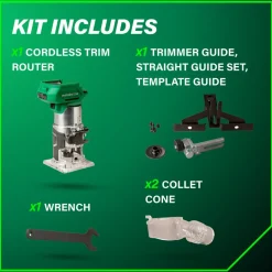 Metabo HPT M1808DAQ4M 18V MultiVolt Brushless Lithium-Ion Cordless Trim Router (Tool Only)