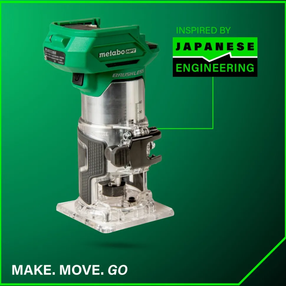 Metabo HPT M1808DAQ4M 18V MultiVolt Brushless Lithium-Ion Cordless Trim Router (Tool Only)