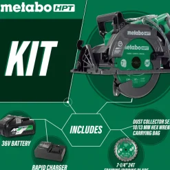 Metabo HPT MultiVolt 36V Brushless Lithium-Ion 7-1/4 in. Cordless Rear Handle Circular Saw Kit (4 Ah)