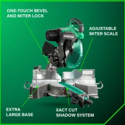 Metabo HPT 120V 15 Amp 12 in. Corded Dual Bevel Sliding Miter Saw