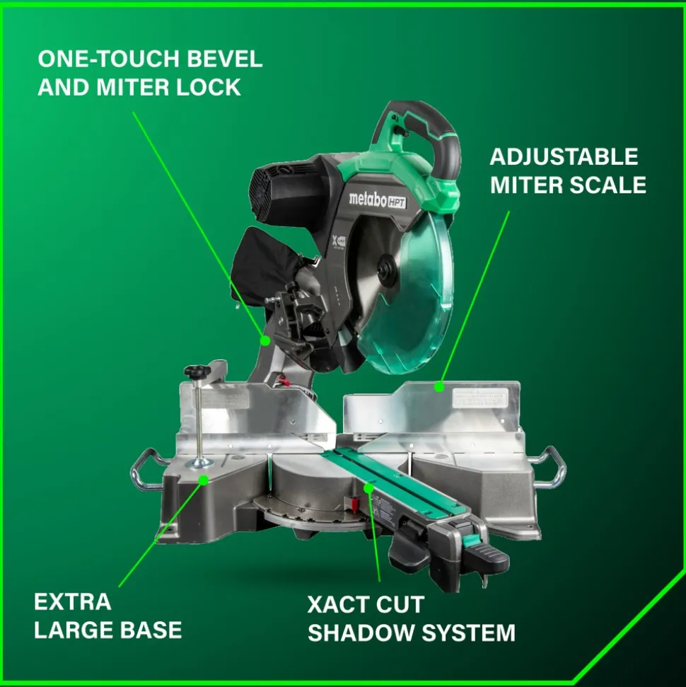 Metabo HPT 120V 15 Amp 12 in. Corded Dual Bevel Sliding Miter Saw