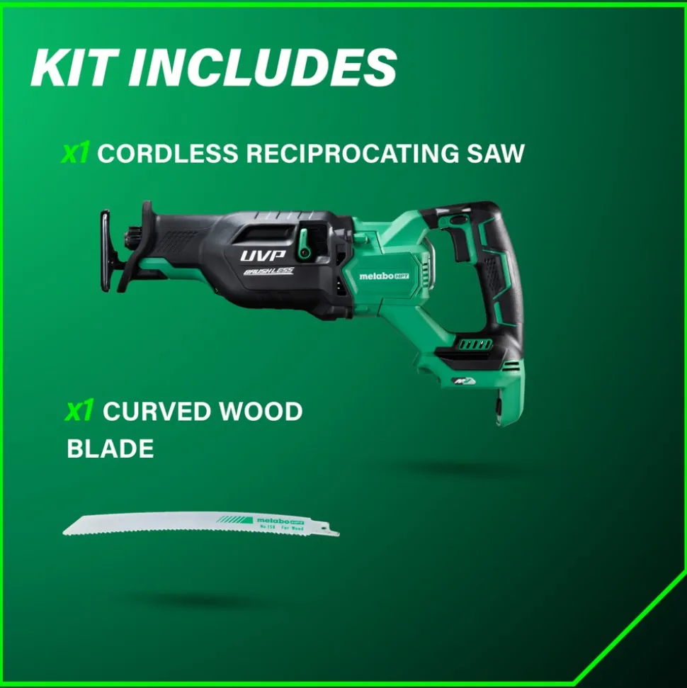 Metabo HPT 36V Brushless 1-1/4 in. Cordless Reciprocating Saw with Orbital Action (Tool Only)