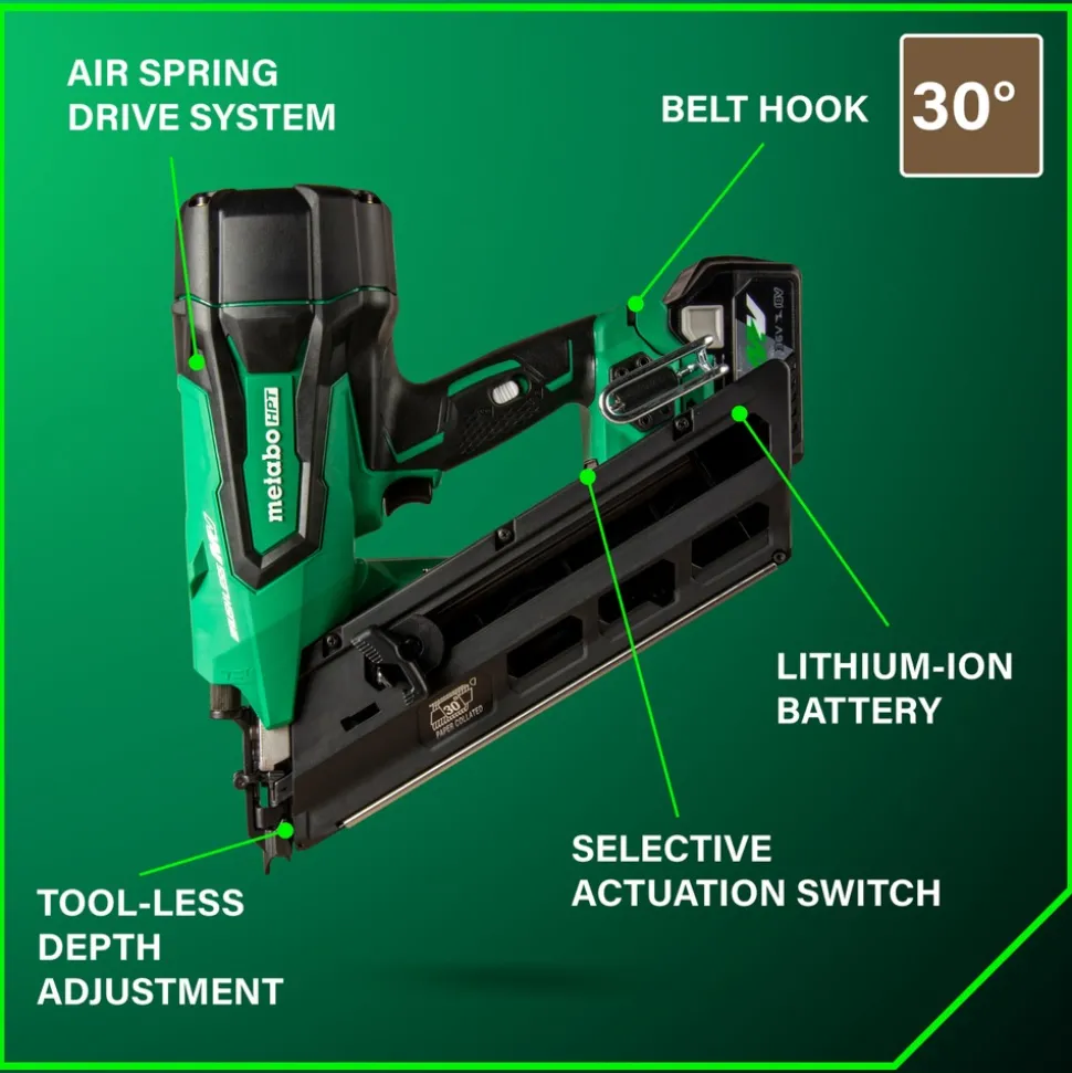 Metabo HPT 36V MultiVolt 3-1/2 in. Cordless Paper Strip Framing Nailer Kit (2.5 Ah)