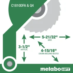 Metabo HPT 18V MultiVolt Brushless Lithium-Ion 10 in. Cordless Single Bevel Miter Saw (Tool Only)