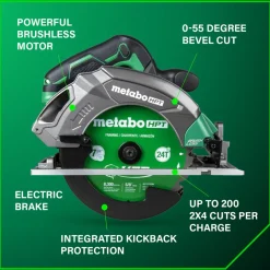 Metabo HPT 18V MultiVolt Brushless Lithium-Ion 7-1/4 in. Cordless Circular Saw (Tool Only)