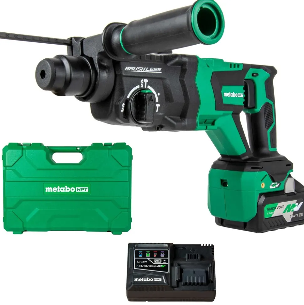 Metabo HPT 36V MultiVolt Brushless Lithium-Ion 1-1/8 in. Cordless SDS-Plus D-Handle Rotary Hammer Kit (4 Ah)